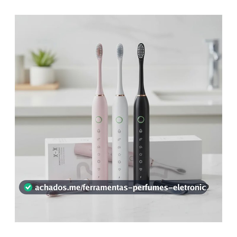 Escova De Dentes Elétrica Sônica Recarregável Usb 4 Cabeça Branco