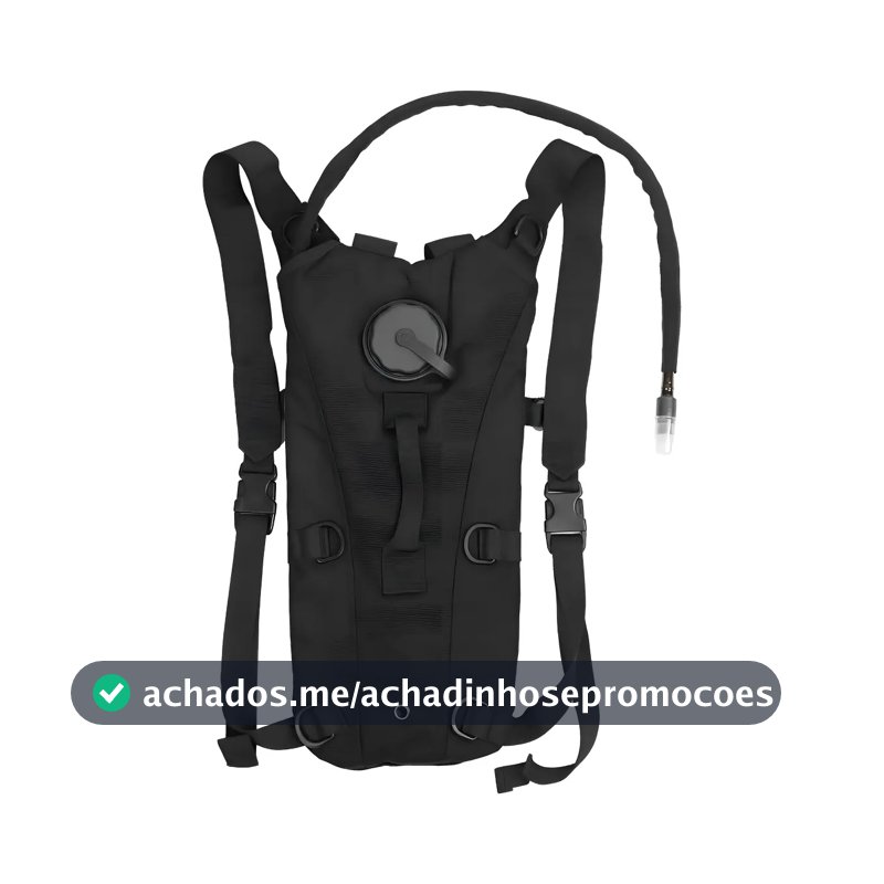 Mochila Hidratação Tática Com Refil D'água 3 Litros Bicicleta Térmica Bike Ciclismo Trilha Corrida Tumblr Cor Preto