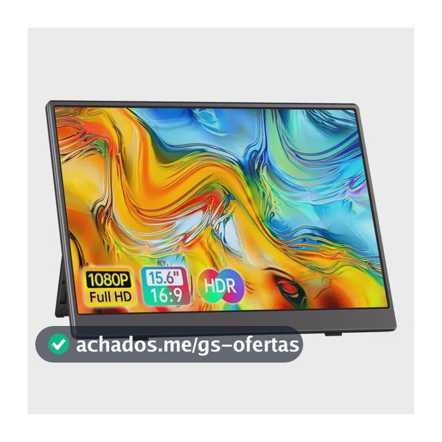 Monitor Portátil 15.6'' Tela Externa Hdr Ips 1080p Ultrafino Preto 127/220v