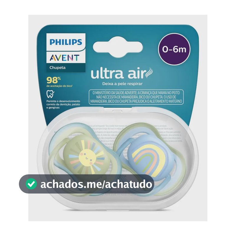 Chupeta Ultra Air 0 À 6 Meses 2 Unidades Scf085/58