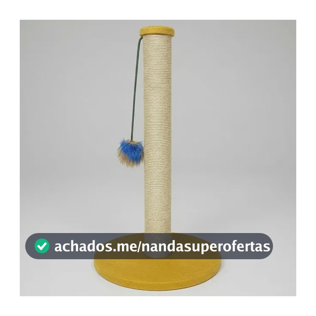 Arranhador Para Gatos Torre Sisal Com Brinquedo 60cm Amarelo