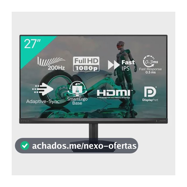 Monitor Gamer Philips Evnia 27'' 200hz 0,3ms Ips Full Hd Preto