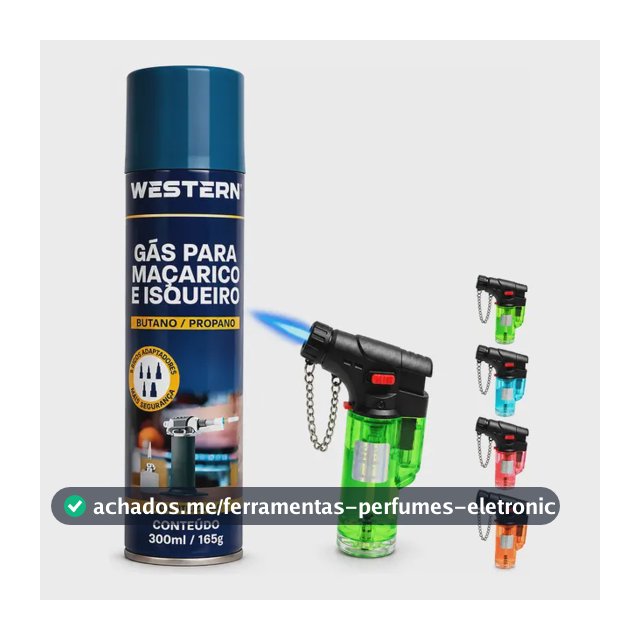 Maçarico E Refil Gás Western Kit Portátil Base 300ml