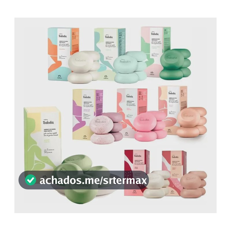 Sabonetes Puro Vegetal Natura Tododia Caixa C/ 5 Unidades