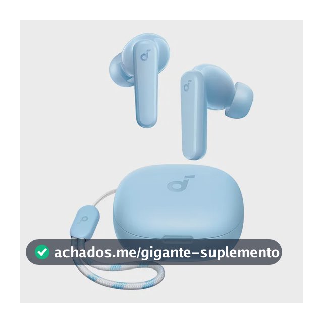 Fone De Ouvido Soundcore by Anker P20i Graves Poderosos e Impactantes Bluetooth 5.3 30H de Reprodução Resistência à Água 2 Mics IA para Chamadas Claras Personalização de Som via App Cor Azul-claro