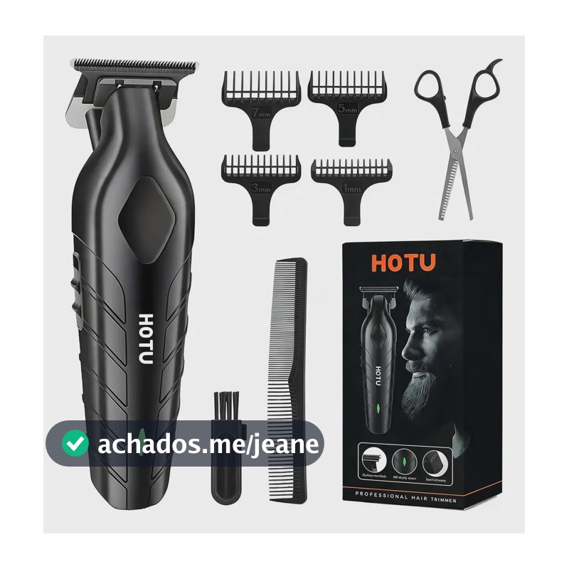 Máquina De Cortar Cabelo Barbeador Sem Fio Recarregavel Usb Preto 5v