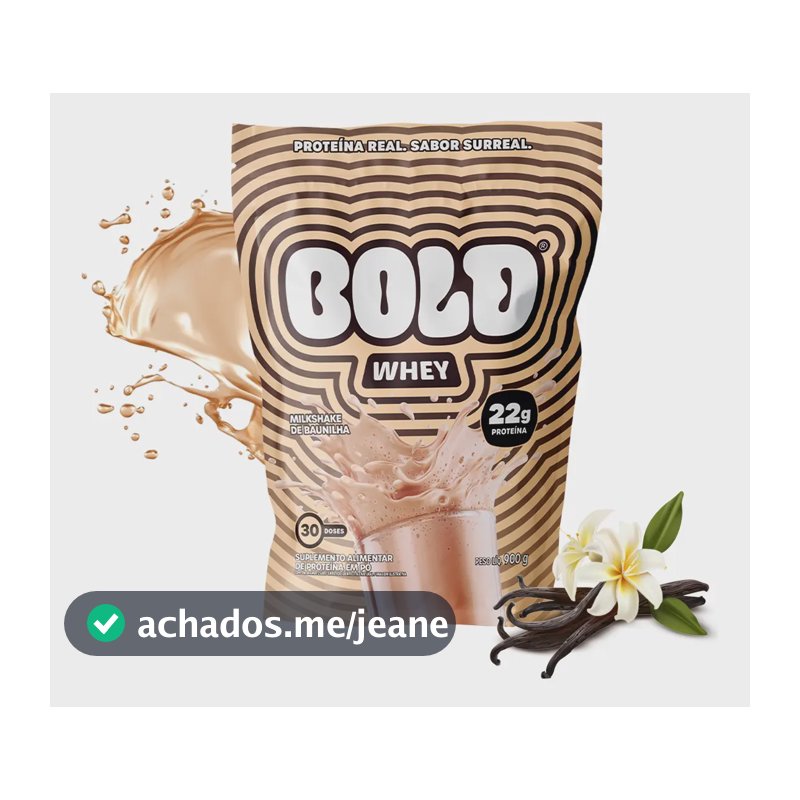 Whey Bold Baunilha (900g) 3w Whey Concentrado + Iso + Hidro Sabor Milkshake de Baunilha