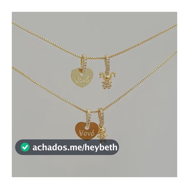 Colar Coração Vovó  Pingente Neto/neta Hipoalergenico
