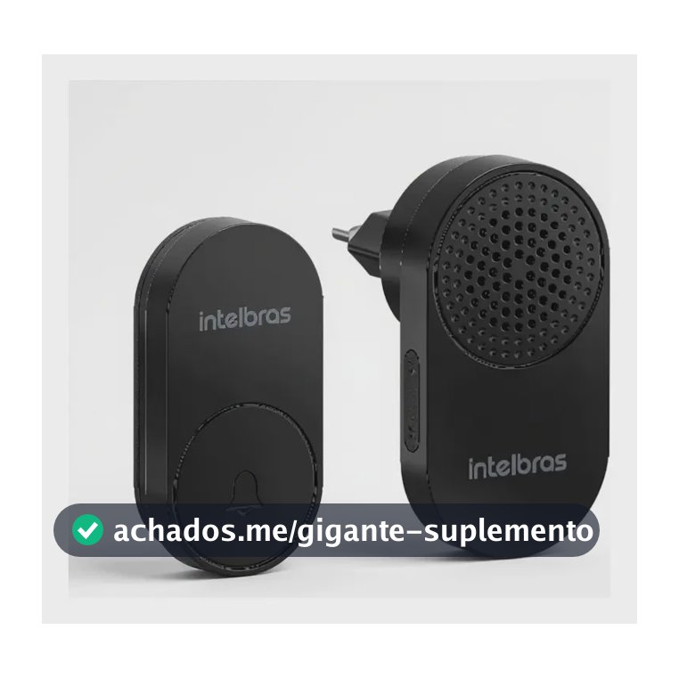 Campainha Intelbras Cik 102 Sem Fio Não Precisa De Bateria ! Preto