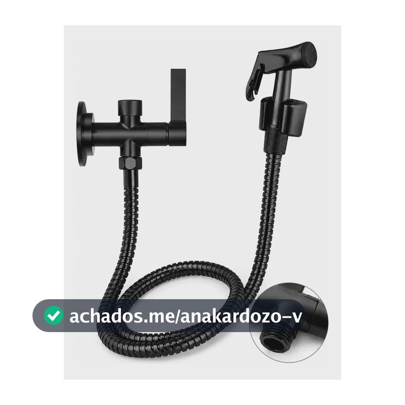 Ducha Higiênica Atual Metais Metal Preto Completa 2 Saídas 1,2m