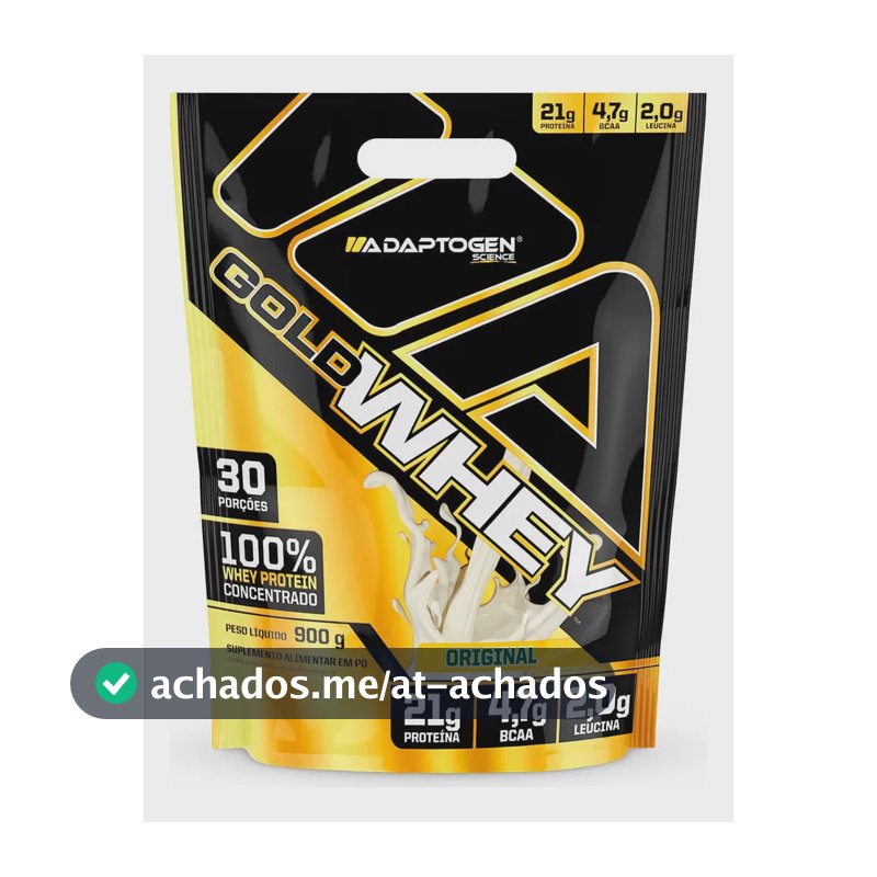 Proteína Adaptogen Gold Whey Original Em Pó Sem Sabor 900g