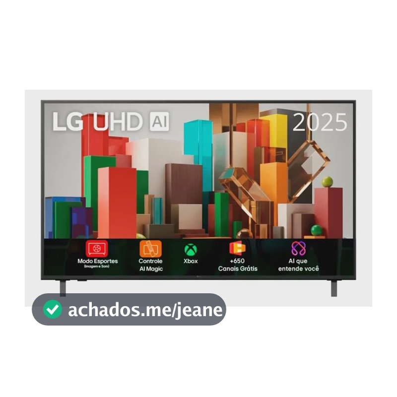 Smart TV Profissional 4K 43" LG UHD 43AU801 Processador α7 AI Ger8 Super Upscaling Google Cast Alexa Integrado Controle AI Smart Magic WebOS 25