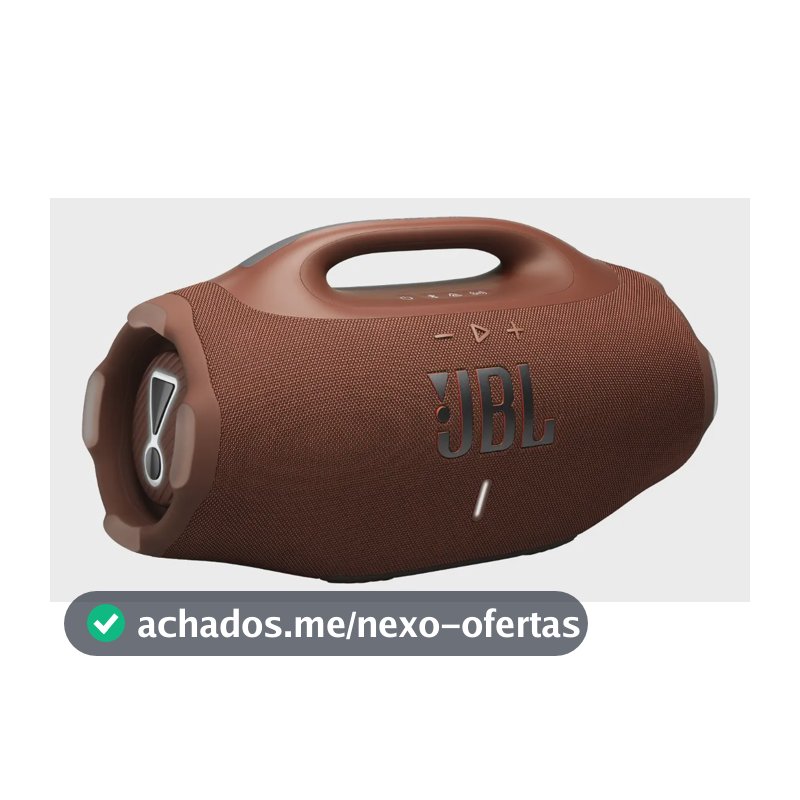 Caixa de Som JBL Boombox 4 Bluetooth Som JBL Pro Com AI Sound Boost Graves Personalizáveis Bateria 34h IP68 Áudio Lossless – Marrom