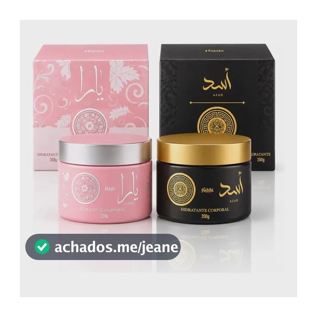 Kit 2 Hidratantes Corporais Árabes 200g Fixação Prolongada