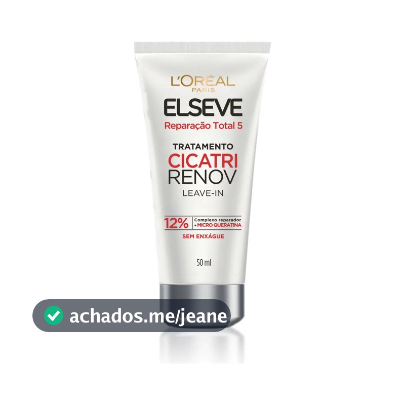 L'Oréal Paris Elseve Reparação Total 5 Leave-in Cicatri Renov, Plástica Capilar 10 em 1, com Cicatri-Ceramida, Reparação Instantânea, Anti-Frizz e Proteção Térmica, 50ml