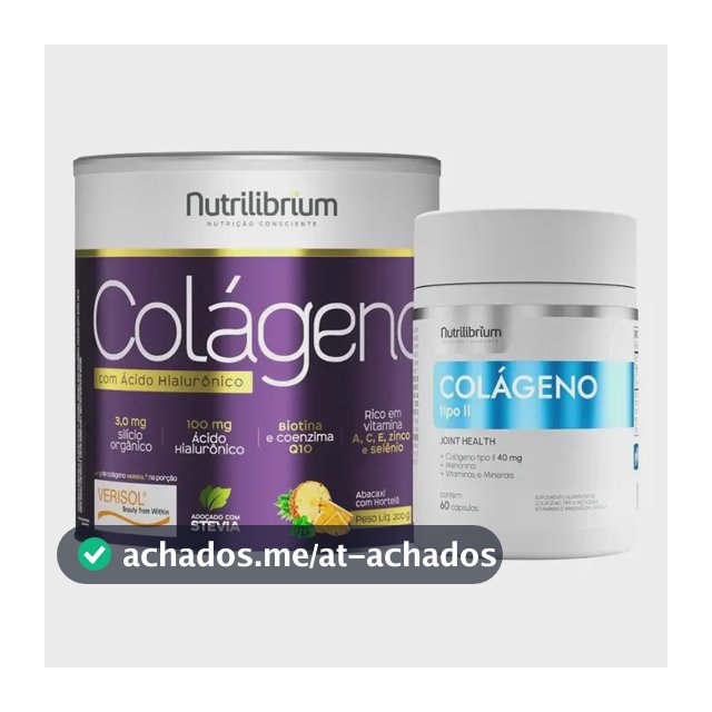 Colágeno Verisol Ácido Hialurônico 200g + Colágeno Tipo 2