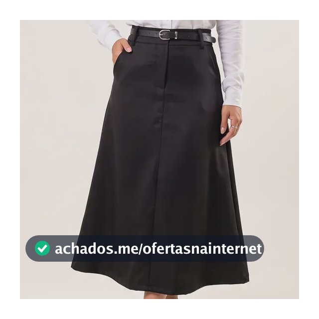 Saia Alfaiataria Feminina Midi Evangélica Casual Social