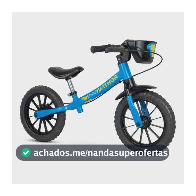 Bicicleta Infantil Equilibrio Sem Pedal Balance Azul Nathor