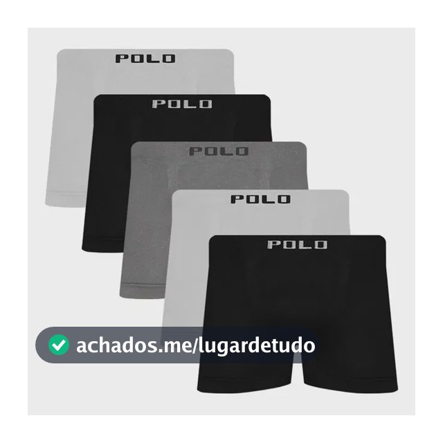 Kit 5 Cuecas Boxer Polo Star Microfibra Conforto Sortida
