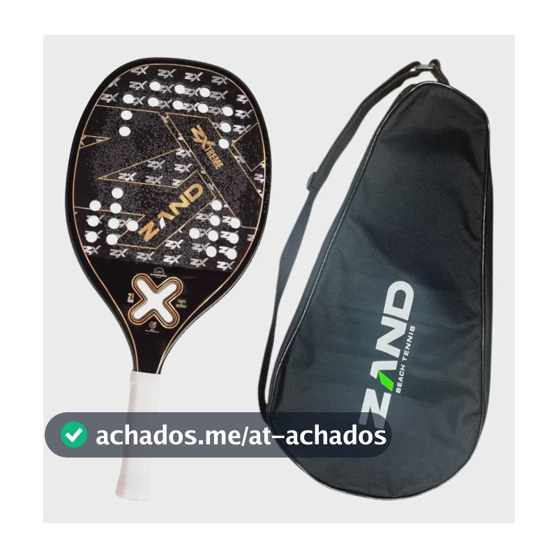 Raquete de Beach Tennis Zand Z Xtreme 12K Preta com Capa