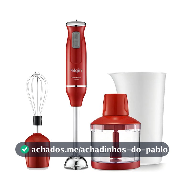 Mixer Power Inox Elgin 3 Em 1 600w Vermelho