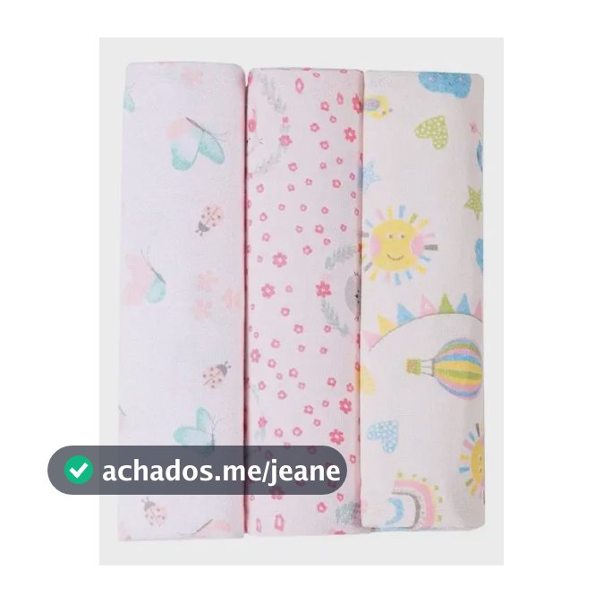 Kit Cueiro Flanelado 80cm X 50cm Karinho Rosa Papi