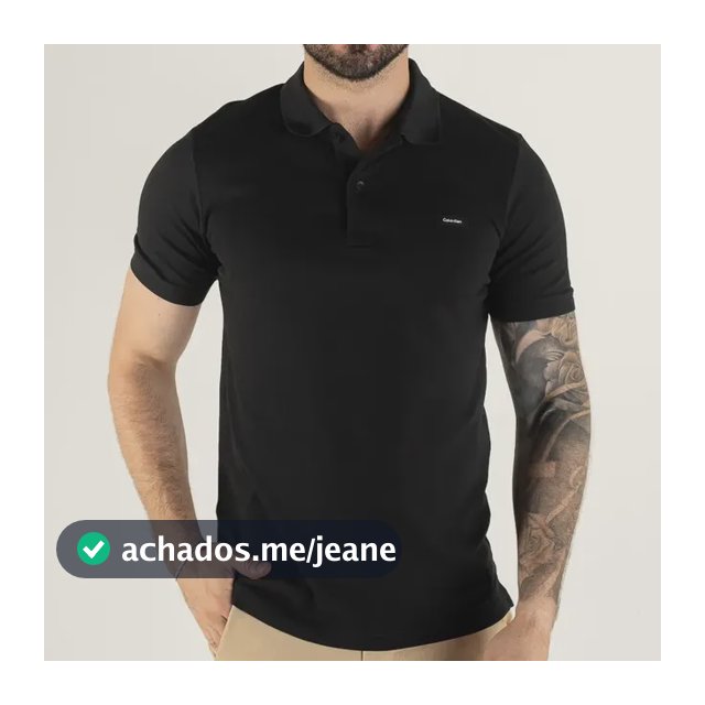 Camisa Polo Calvin Klein Preta Preto Gg