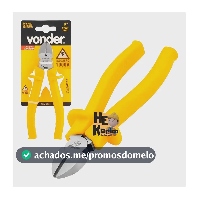 Alicate Corte Diagonal Eletricista Alta Tensao Cabo Profissi Amarelo