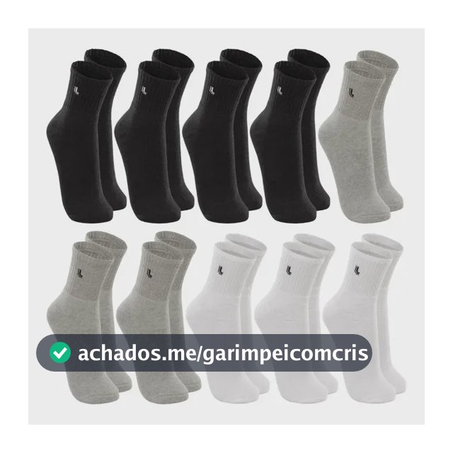 Kit 10 Pares Meias Lupo Cano Médio Alto Academia Original