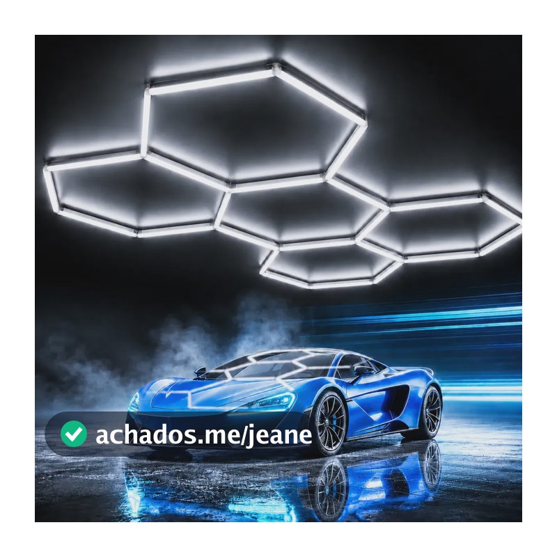 Luminária Hexagonal Led Teto 5 Células De Garagem Iluminação 127/220v Branco