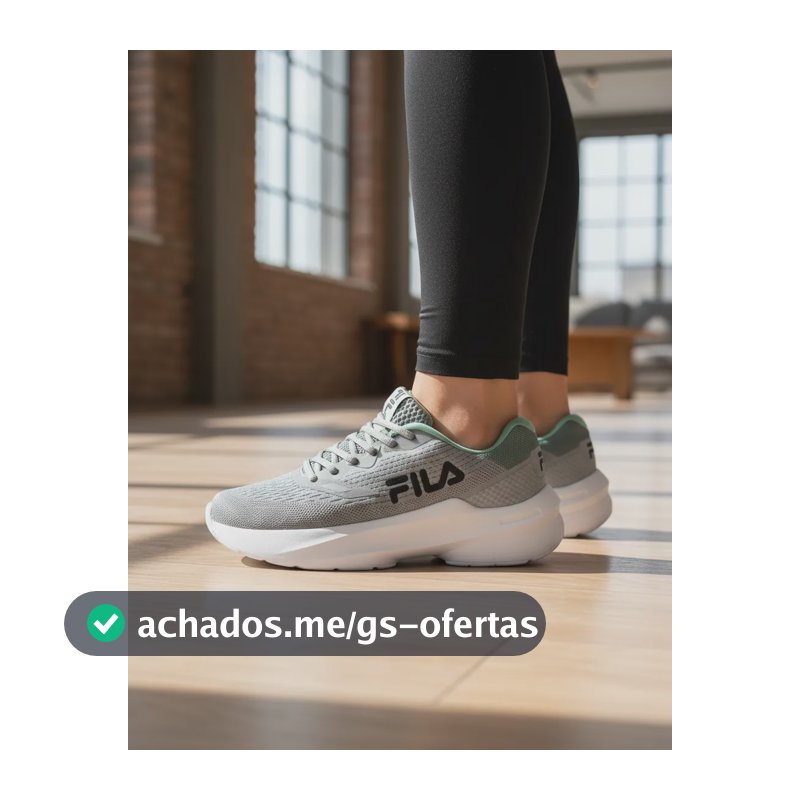 Tênis Feminino Impulser Fila Cinza/verde Cinzent/preto Liso 36 Br