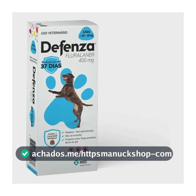 Defenza Antipulgas E Carrapatos Msd Cães 20 A 40 Kg Cor Azul