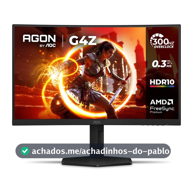Monitor Gamer Curvo AOC AGON G4Z 27" 300Hz 0,3ms HDR10 Base Ajustável C27G4Z/P Preto
