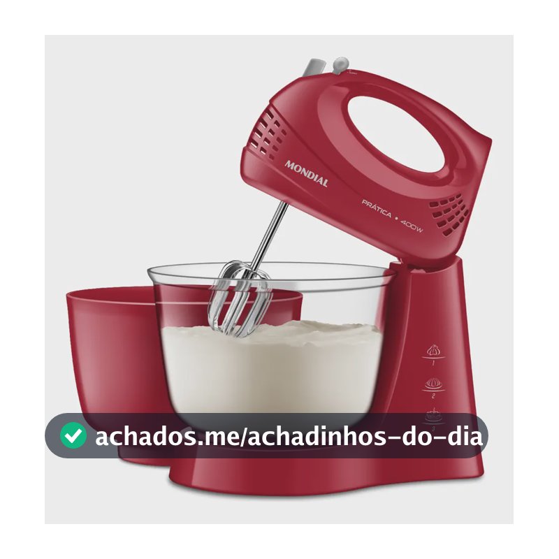 Batedeira Prática B-45-r 400w Vermelha Mondial Cor Vermelho