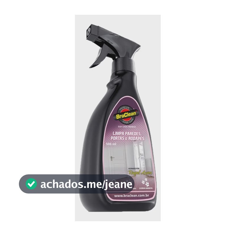 Limpador Multiuso BraClean Spray Para Paredes, Portas e Rodapés 500ml