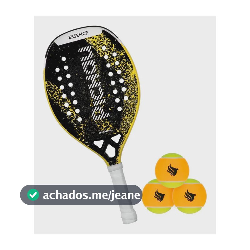 Kit Raquete Beach Tennis Pichau Golden Cove 18k + Bolas
