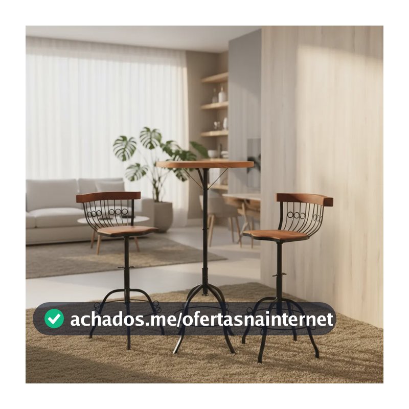 Conjunto Bistrô - Varanda-sacada-área Gourmet - Super Oferta Pintura Preta Marrom E Preto