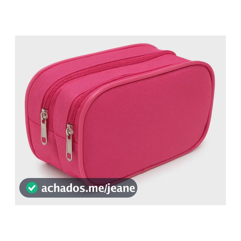 Estojo Escolar Duplo Liso Costura Com Vivo Reforçado Rosa Duplo Liso Vivo