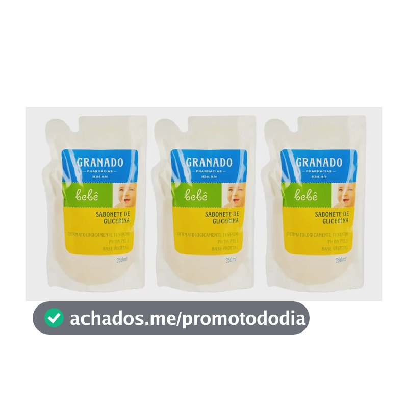 Kit 3 Sabonetes Líquidos Granado Bebê Glicerina Tradicional 250ml Refil