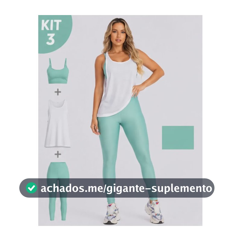 Conjunto Fitness Top Legging E Regatão Feminino Academia Verde-claro M