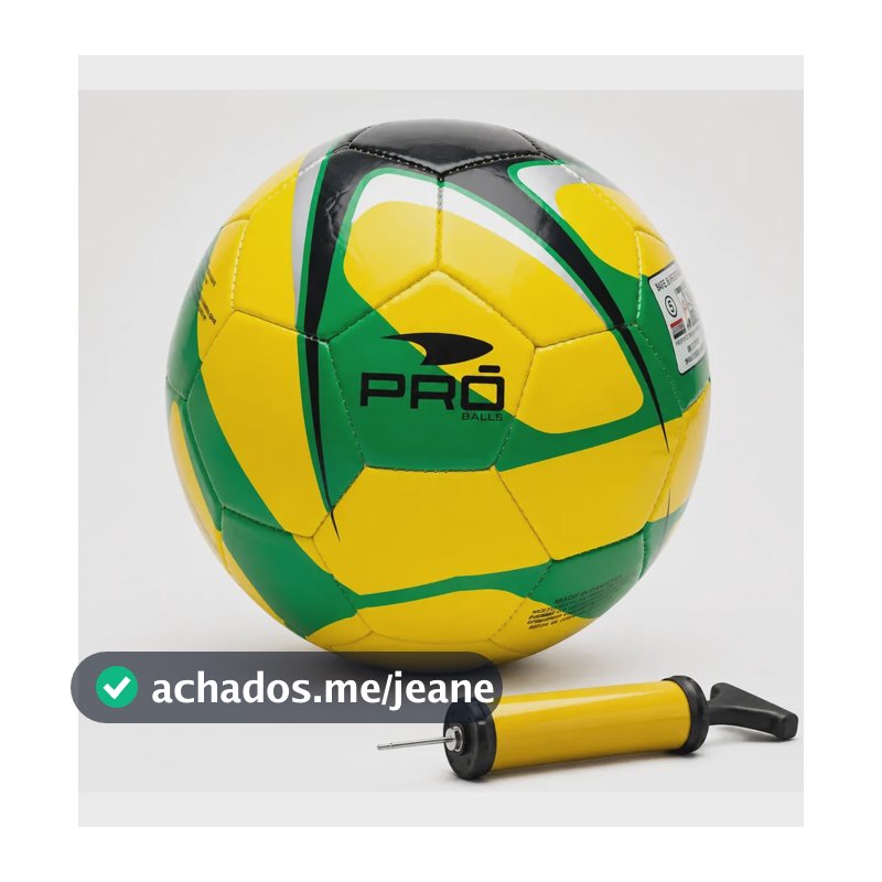 Bola De Futebol Com Bomba Enchimento Treino Campo Gramado Amarelo
