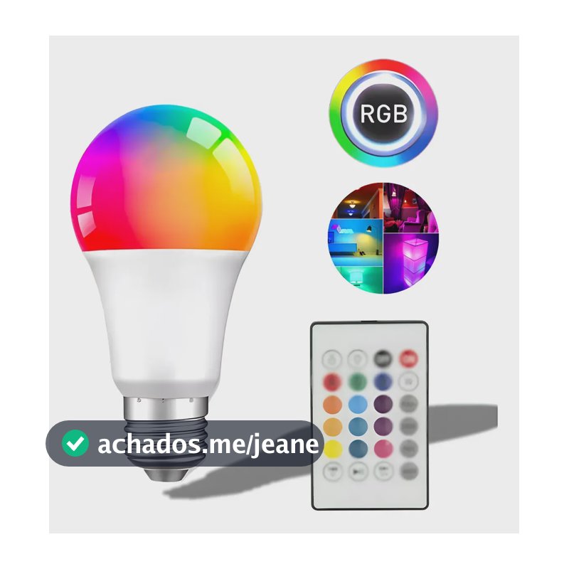 Lâmpada Led Rgb E27 Colorida 10w Festa Casa E Decoração Rgb