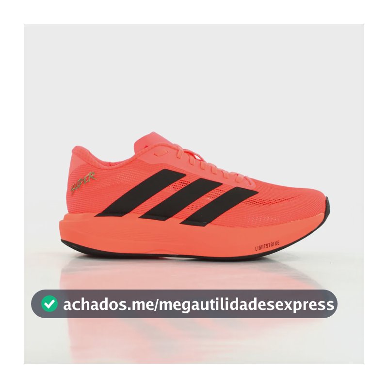 Tênis adidas Super Corrida Treino Leve Sintético Eva Preto Preto 45 Br