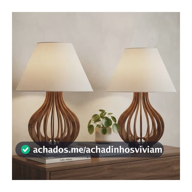 2 Abajur De Madeira Criado Mudo Decoração Quarto Escritório