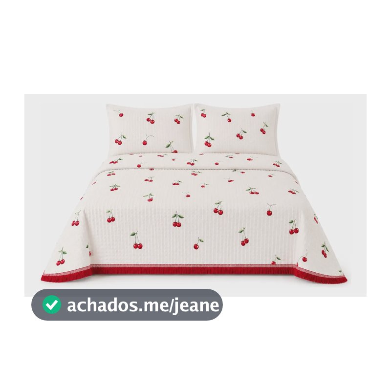 Colcha Cobre Leito Premium  King Piquet Branco Cereja Branco