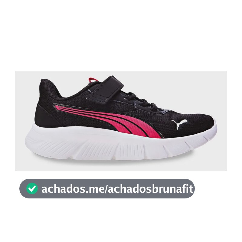 Tênis Infantil Flexfocus Modern Running Puma Puma Black-puma Pink-puma White Geométrico 31 Br