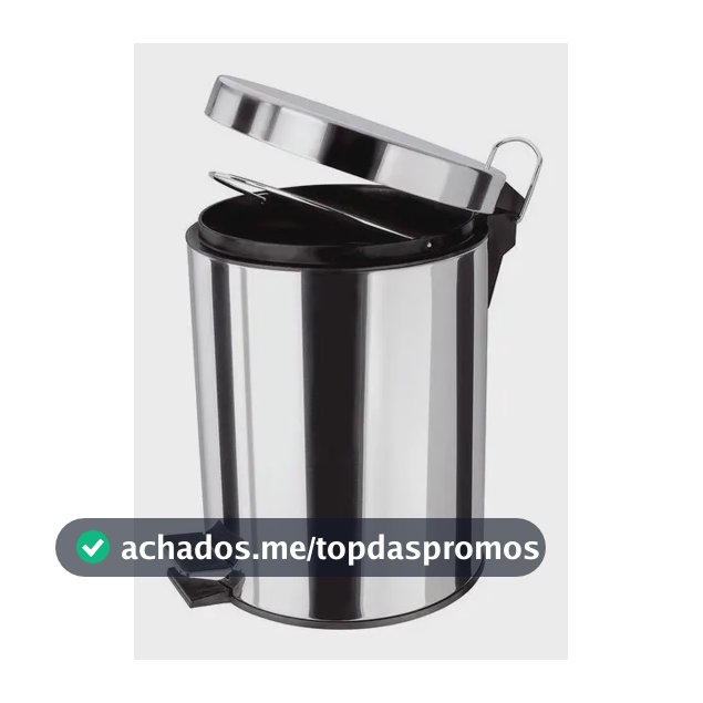 Lixeira Inox 5L Pedal Sem Contato Higiênico, Prático, Para Cozinha ou Banheiro