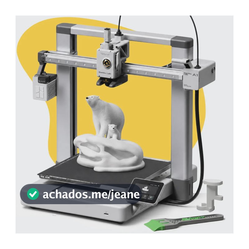 Impressora 3d Fdm Aberta A1 Bambu Lab Sem AMS + Porta Resíduos - Espátula - Chave Manutenção