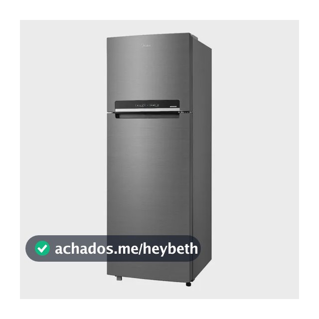 Geladeira com freezer inverter Midea Frost Free Duplex MDRT533EVD461 con capacidad de 394L inox