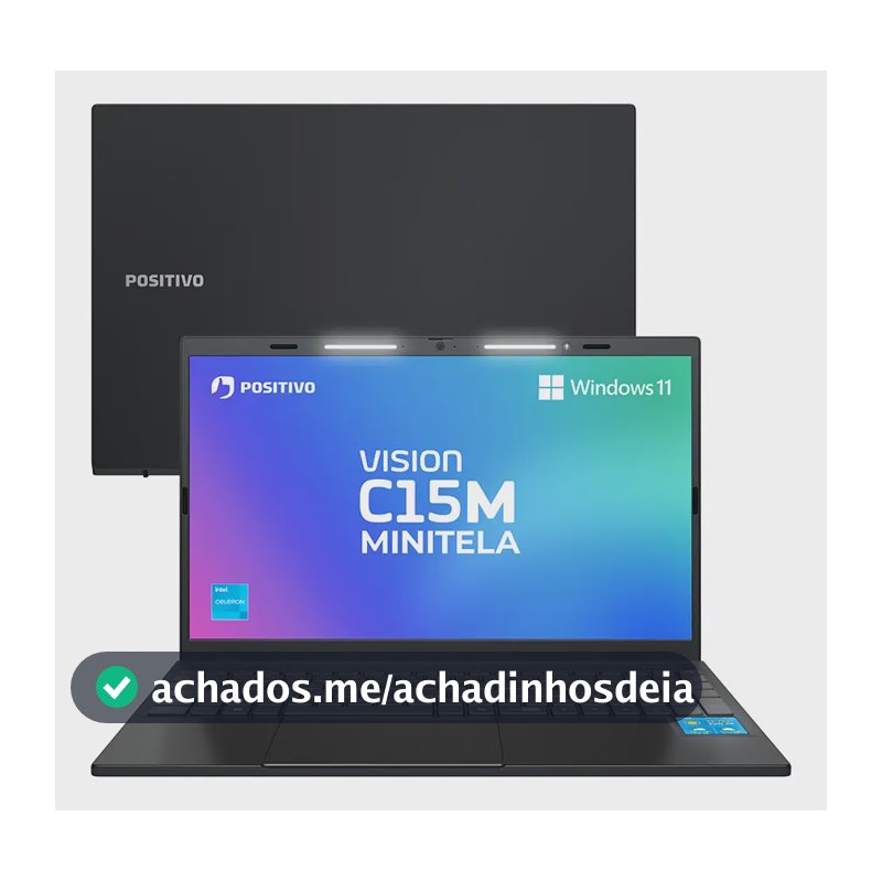 Notebook Positivo Vision C15M Minitela Celeron, 8GB 128GB eMMC, Tela 15.6" HD Antirreflexo, Windows 11, Tecla Link, Cinza 1